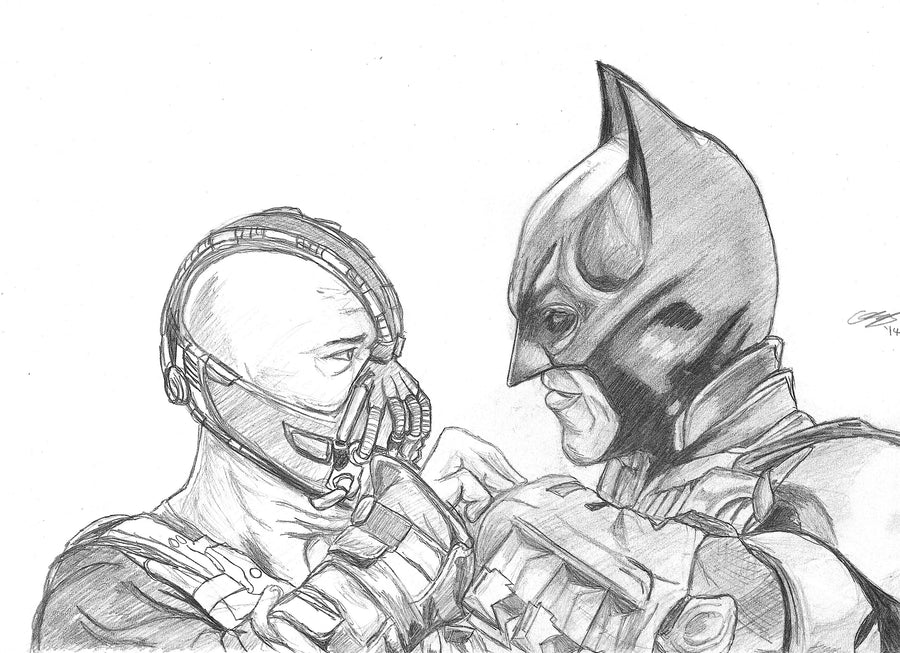BATMAN VS BANE - ART PRINT