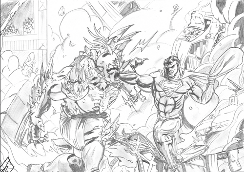 Superman Vs Doomsday - Art Print