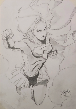 Supergirl – Original Pencil Artwork (A3 Bristol Board) image 0