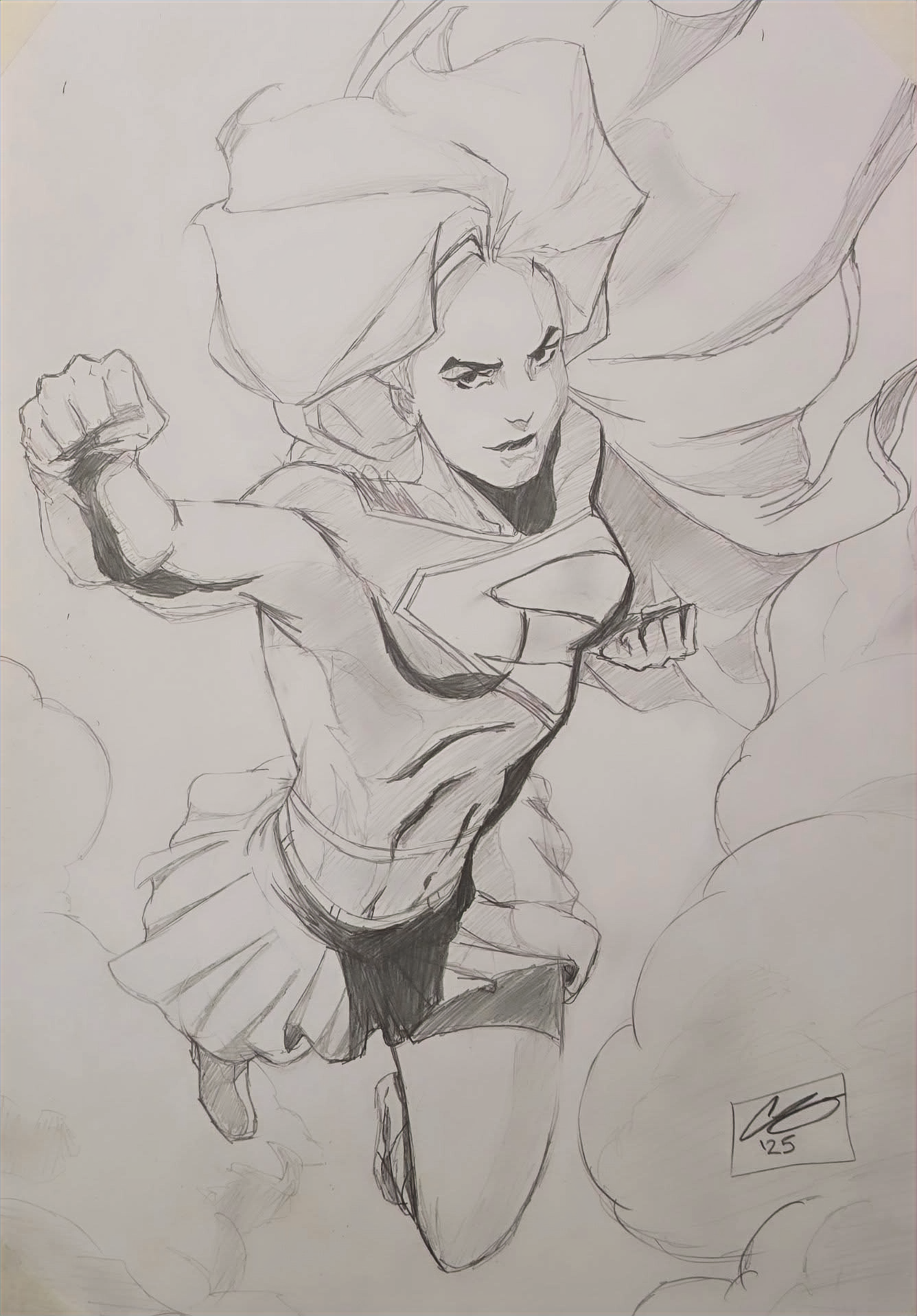 Supergirl – Original Pencil Artwork (A3 Bristol Board) image 0