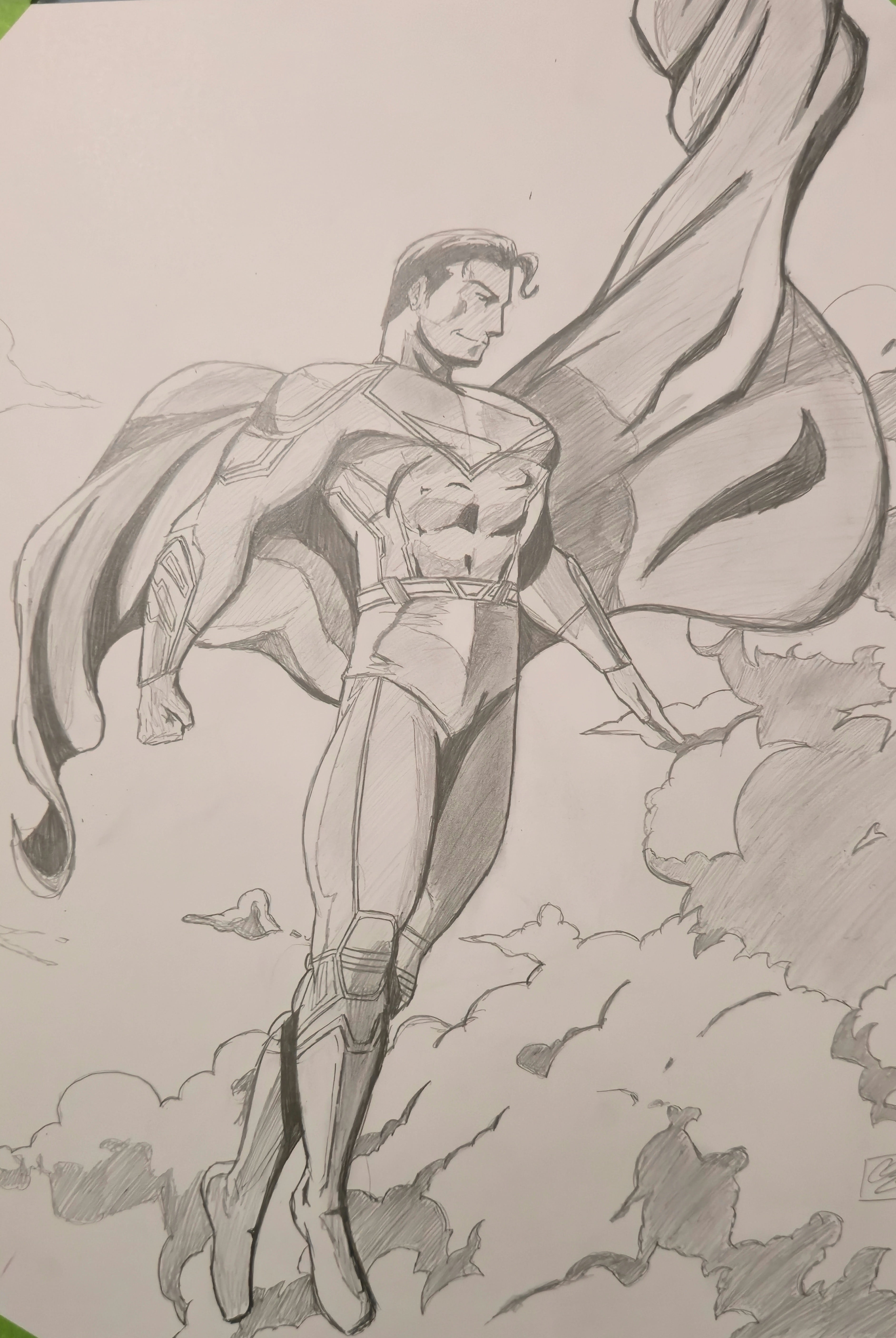 Superman – Original Pencil Artwork (A3 Bristol Board)