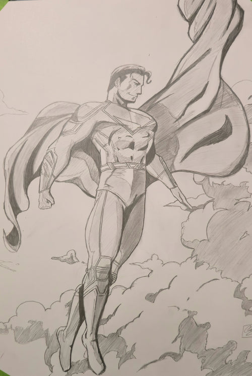 Superman – Original Pencil Artwork (A3 Bristol Board)
