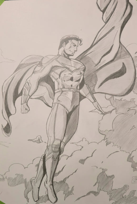 Superman – Original Pencil Artwork (A3 Bristol Board)